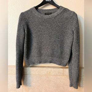 Banana Republic Gray Ribbed Crew Neck Sweater